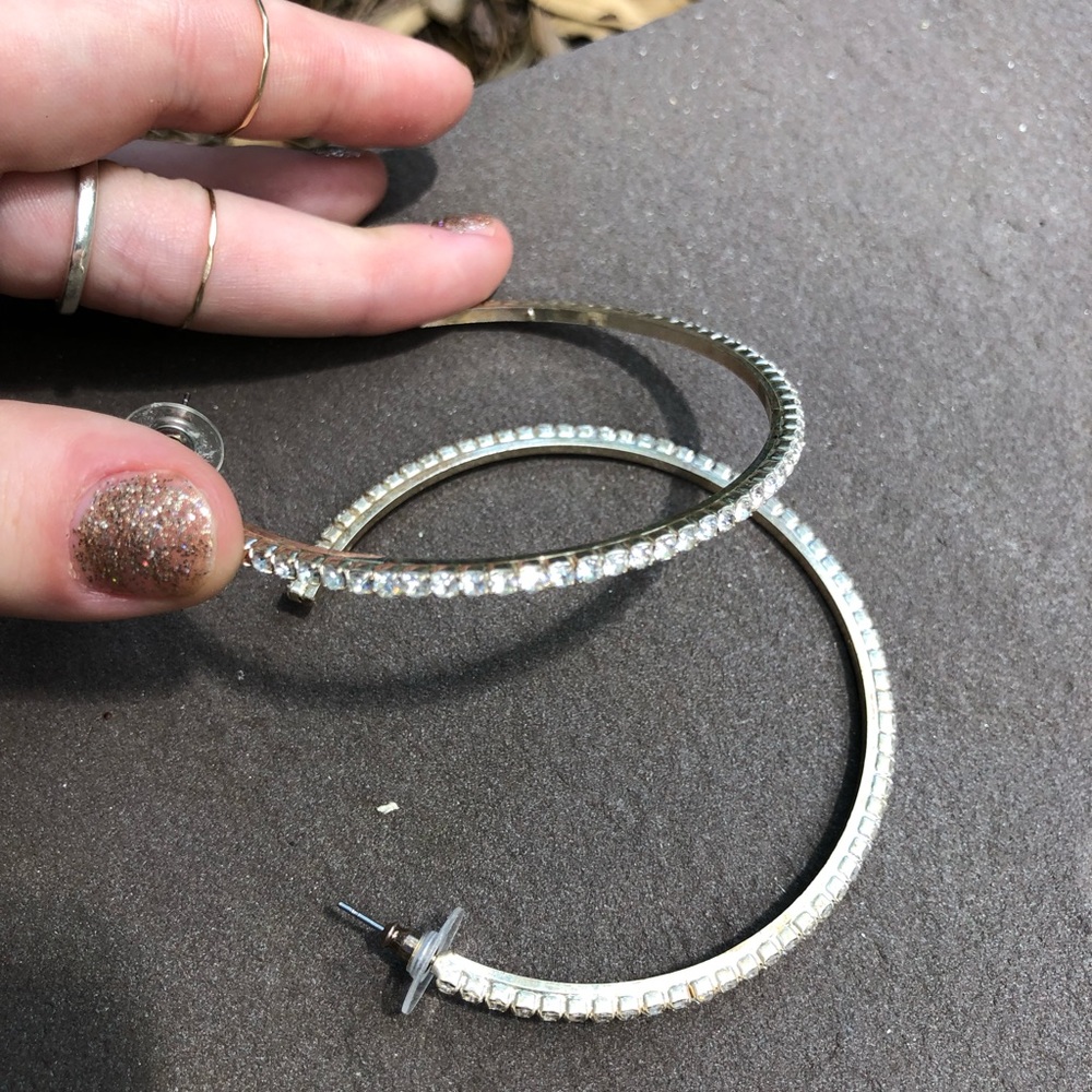 Diamond hoop earrings